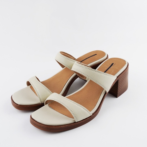 New MADEWELL The Saige Double-Strap Sandal in Leather in Pale Oyster - Picture 5 of 8